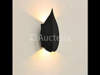 10 x bladvorm led wandlamp – 2 x 3w – 3500k neutraal wit – zwart – ip54 (sw-239) - afbeelding 1 van  3