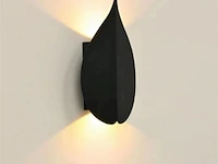 10 x bladvorm led wandlamp – 2 x 3w – 3500k neutraal wit – zwart – ip54 (sw-239) - afbeelding 1 van  3