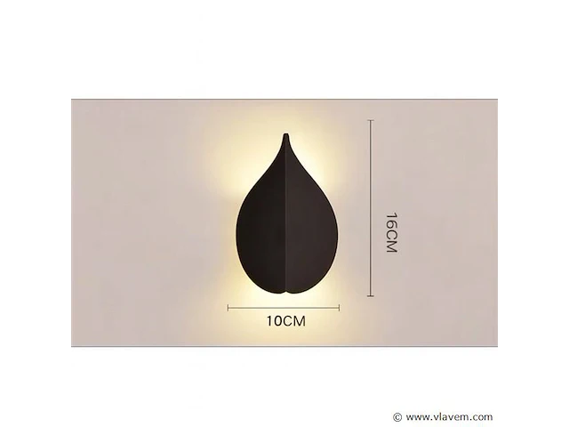 10 x bladvorm led wandlamp – 2 x 3w – 3500k neutraal wit – zwart – ip54 (sw-239) - afbeelding 3 van  3