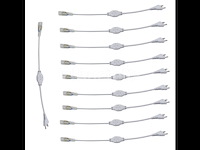 10 x connectoren voor neon led strip –monochroom – 10 pin – 220-240v – binnen/buiten - afbeelding 2 van  4