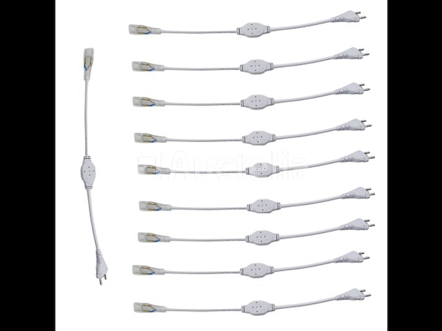 10 x connectoren voor neon led strip –monochroom – 10 pin – 220-240v – binnen/buiten - afbeelding 3 van  4