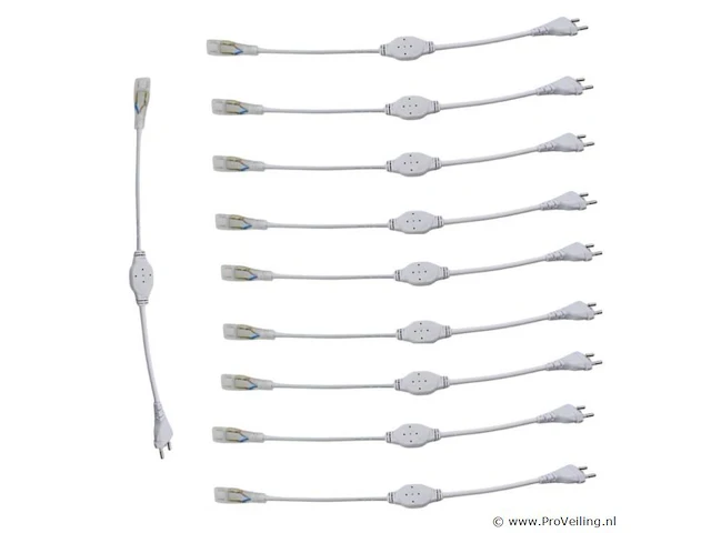 10 x connectoren voor neon led strip –monochroom – 10 pin – 220-240v – binnen/buiten - afbeelding 2 van  4