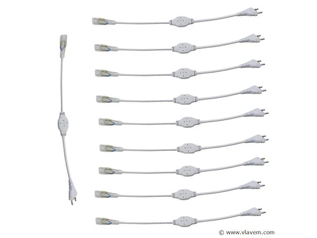 10 x connectoren voor neon led strip –monochroom – 10 pin – 220-240v – binnen/buiten - afbeelding 2 van  4