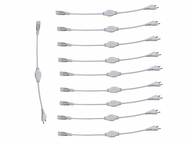 10 x connectoren voor neon led strip –monochroom – 10 pin – 220-240v – binnen/buiten - afbeelding 2 van  4