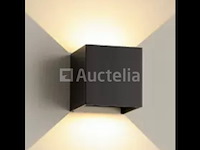 10 x cube black bidirectionele led wandlamp – 2x5w – 3500k neutraal wit – ip54 (sw-2312-2) - afbeelding 2 van  5