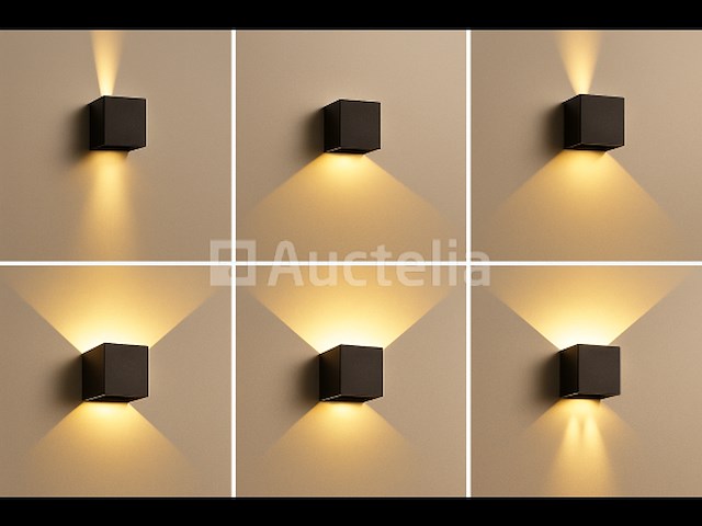 10 x cube black bidirectionele led wandlamp – 2x5w – 3500k neutraal wit – ip54 (sw-2312-2) - afbeelding 5 van  5