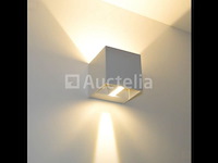 10 x cube tweerichtings led wandlampanc – 2x5w – 3500k neutraal wit – ip54 (sw-2312-2) - afbeelding 1 van  5