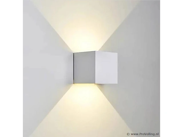 10 x cube tweerichtings led wandlampanc – 2x5w – 3500k neutraal wit – ip54 (sw-2312-2) - afbeelding 2 van  5