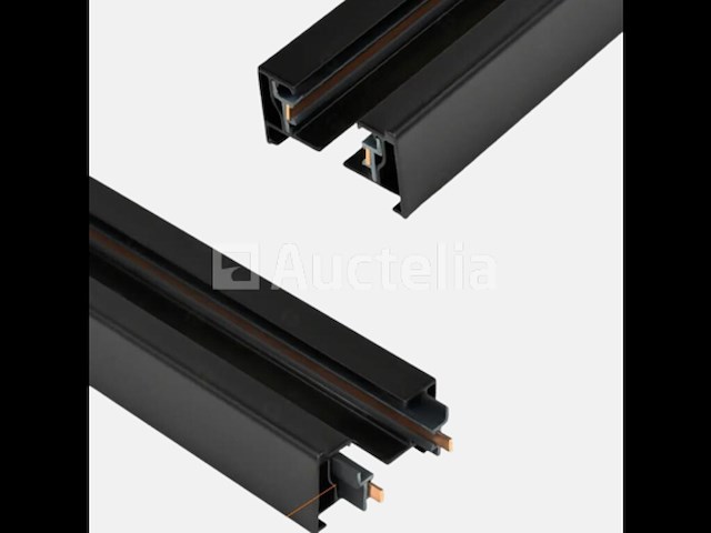 10 x eenfase rail – 1 m – zwart – aluminium – ip20 – inclusief montageset - afbeelding 2 van  3