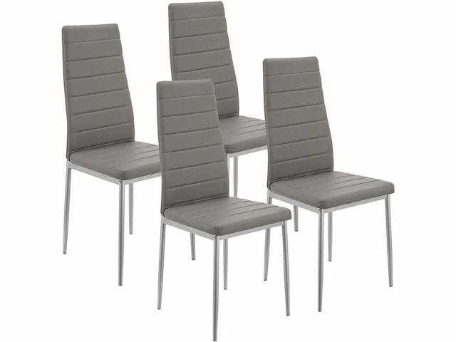 10 x eetkamerstoelen - 6 grijze stoelen - 4 witte stoelen - afbeelding 2 van  3