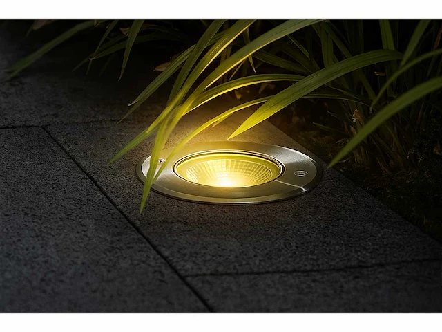 10 x grondspot rond gu10 – ip65 waterdicht – ø110 mm – metaal/pvc – buiten (sgd-02r) - afbeelding 1 van  4
