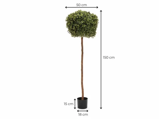 10 x grote buxusboom - kunstplant - 150 cm - afbeelding 5 van  6