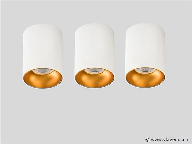 10 x gt tube plafond spot wit/goud - afbeelding 1 van  6