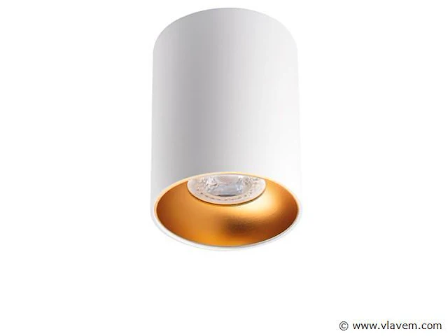 10 x gt tube plafond spot wit/goud - afbeelding 4 van  6