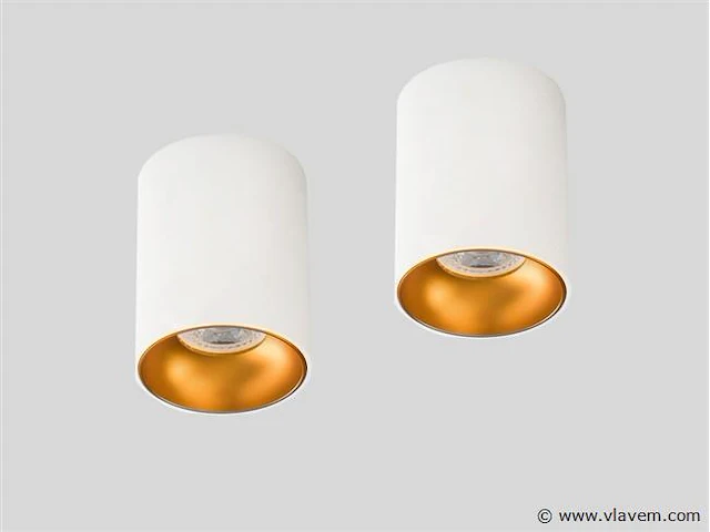 10 x gt tube plafond spot wit/goud - afbeelding 6 van  6