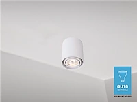10 x gu10 design armatuur 10cm wit kantelbaar - afbeelding 2 van  4