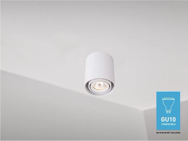10 x gu10 design armatuur 10cm wit kantelbaar - afbeelding 2 van  4