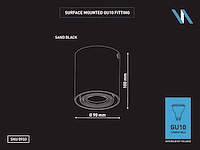 10 x gu10 design armatuur 10cm zwart kantelbaar - afbeelding 4 van  4