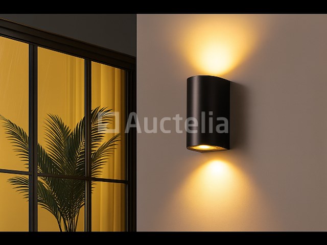 10 x gu10 dual flow buiten wandlamp – ip65 waterdicht – zwart - afbeelding 2 van  5