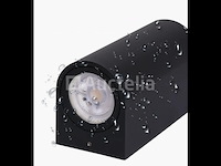 10 x gu10 dual flow buiten wandlamp – ip65 waterdicht – zwart - afbeelding 3 van  5