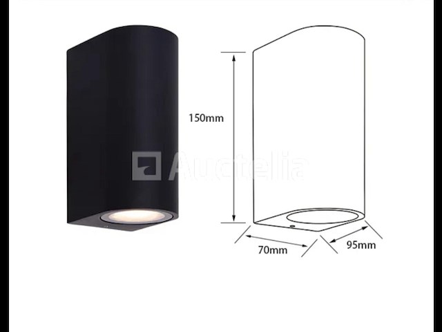 10 x gu10 dual flow buiten wandlamp – ip65 waterdicht – zwart - afbeelding 4 van  5