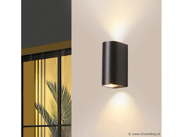 10 x gu10 dual flow buiten wandlamp – ip65 waterdicht – zwart - afbeelding 1 van  5
