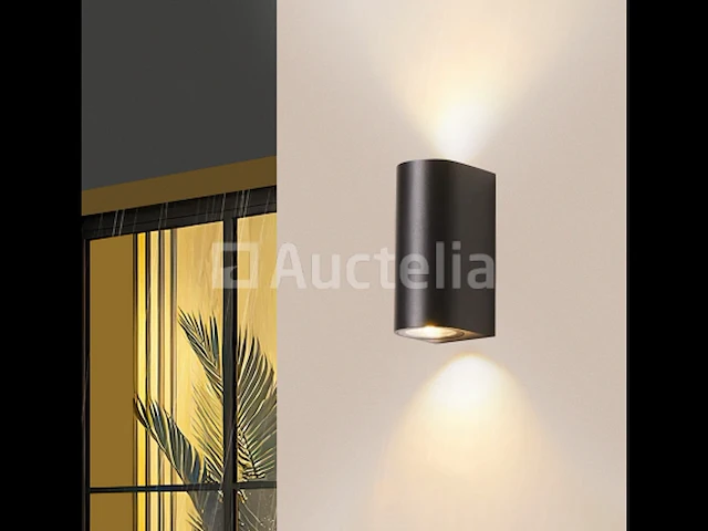 10 x gu10 dual flow outdoor wandlamp – ip65 waterdicht – zwart - afbeelding 4 van  5