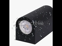 10 x gu10 dual flow outdoor wandlamp – ip65 waterdicht – zwart - afbeelding 5 van  5
