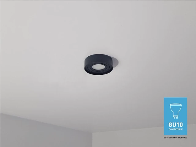 10 x gu10 inbouw armatuur zwart kantelbaar met lamphouder - afbeelding 4 van  7