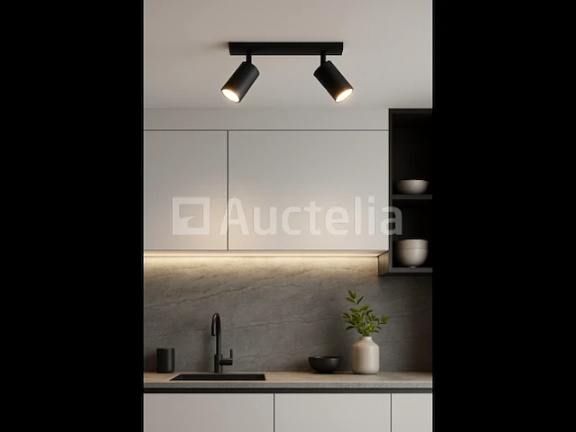 10 x gu10 opbouwarmatuur – 2 draaibare spots – zwart – aluminium – 350°/70° draaibaar – ip20 - afbeelding 2 van  4