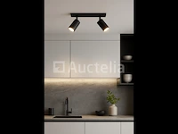 10 x gu10 opbouwarmatuur – 2 draaibare spots – zwart – aluminium – 350°/70° draaibaar – ip20 - afbeelding 2 van  4