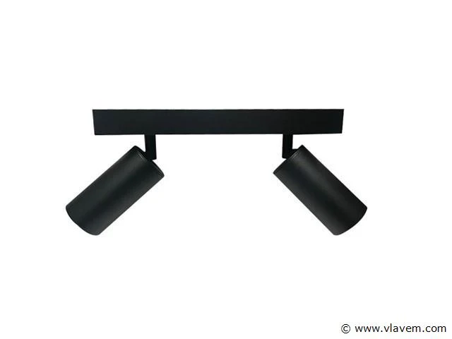 10 x gu10 opbouwarmatuur – 2 draaibare spots – zwart – aluminium – draaibaar 350°/70° – ip20 - afbeelding 2 van  4