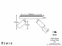 10 x gu10 opbouwarmatuur – 2 draaibare spots – zwart – aluminium – draaibaar 350°/70° – ip20 - afbeelding 4 van  4