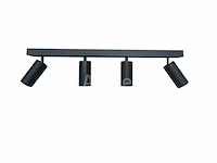 10 x gu10 opbouwarmatuur – 4 draaibare spots – zwart – aluminium – 350°/70° draaibaar – ip20 - afbeelding 1 van  5