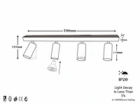 10 x gu10 opbouwarmatuur – 4 draaibare spots – zwart – aluminium – 350°/70° draaibaar – ip20 - afbeelding 4 van  5
