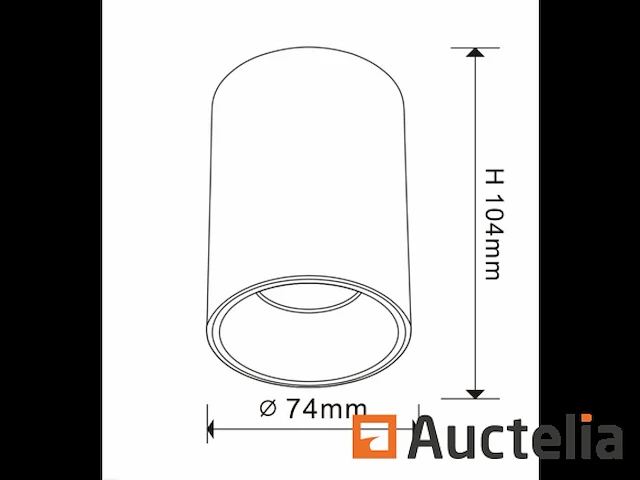 10 x gu10 opbouwframe - cilindrisch - rond - wit en bruin - afbeelding 2 van  4