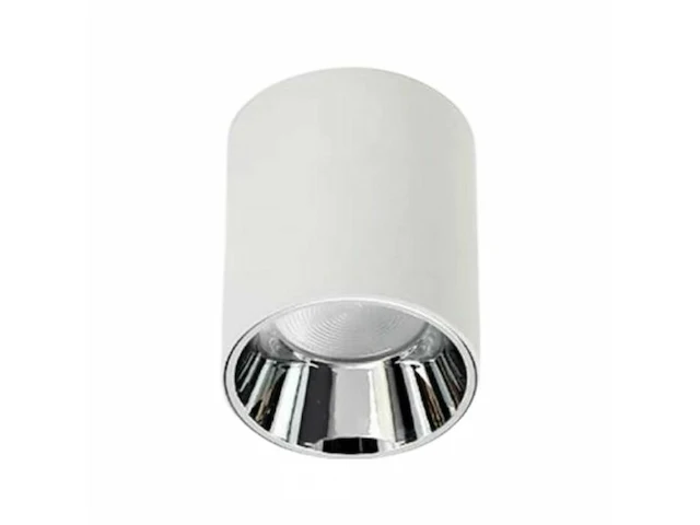 10 x gu10 opbouwframe - cilindrisch - rond - wit en chroom - afbeelding 4 van  4