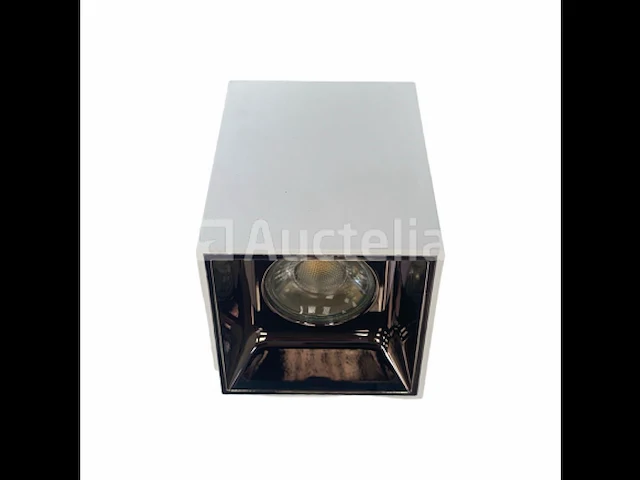 10 x gu10 opbouwframe - kubus - vierkant - wit en bruin - afbeelding 1 van  3