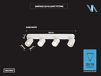 10 x gu10 opbouwspot armatuur 4 cilinder zand wit draaibaar - afbeelding 3 van  3