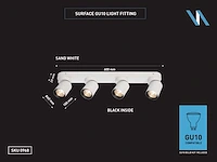 10 x gu10 opbouwspot armatuur 4 cilinder zand wit en zwart draaibaar - afbeelding 3 van  3