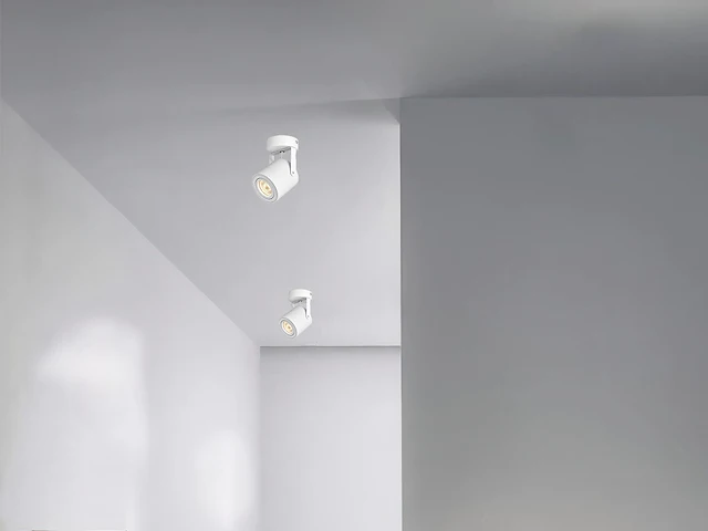 10 x gu10 opbouwspot armatuur cilinder zand wit draaibaar - afbeelding 2 van  4