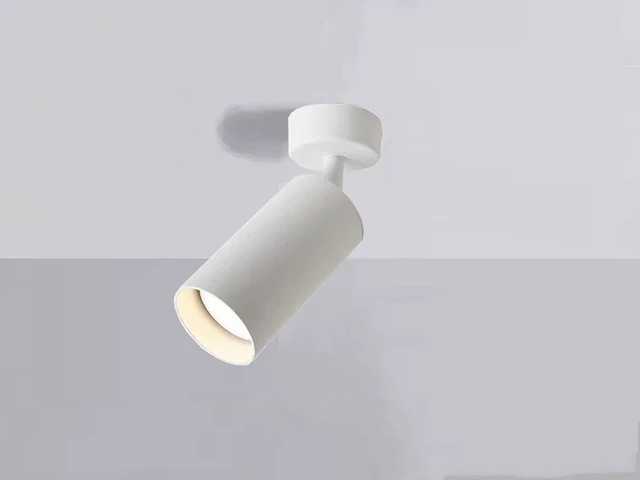 10 x gu10 opbouwspot armatuur cilinder zand wit draaibaar - afbeelding 1 van  7