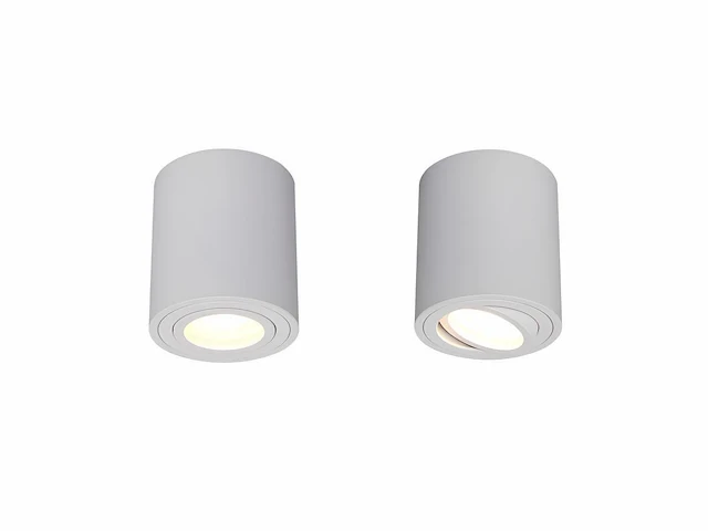 10 x gu10 opbouwspot armatuur cilinder zand wit kantelbaar 8,4cm - afbeelding 3 van  7