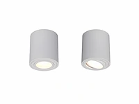 10 x gu10 opbouwspot armatuur cilinder zand wit kantelbaar 8,4cm - afbeelding 3 van  7