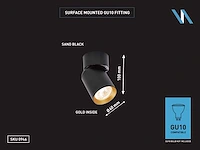 10 x gu10 opbouwspot armatuur cilinder zand zwart en goud draaibaar - afbeelding 3 van  3
