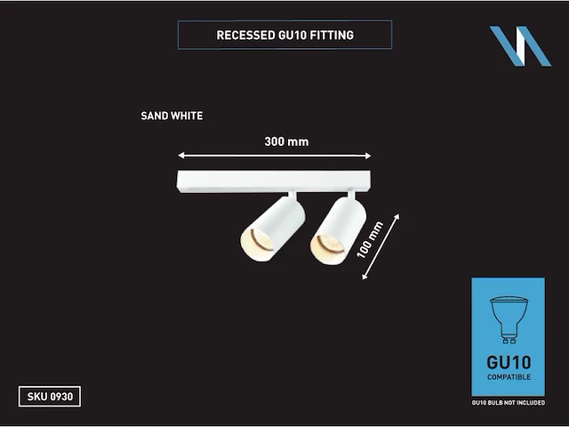 10 x gu10 opbouwspot armatuur dubbel cilinder zand wit draaibaar - afbeelding 2 van  2