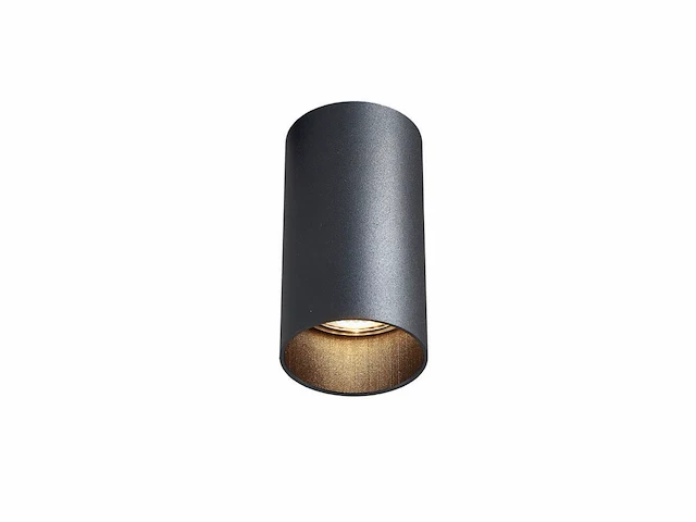 10 x gu10 opbouwspot armatuur dun cilinder zand zwart - afbeelding 1 van  5