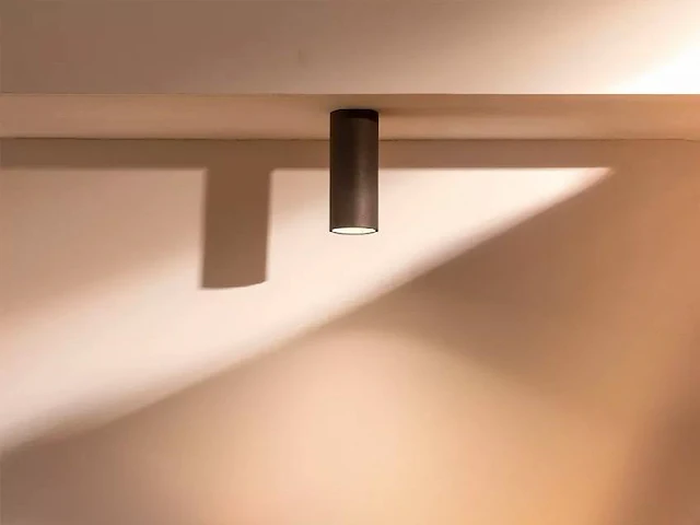 10 x gu10 opbouwspot armatuur dun cilinder zand zwart - afbeelding 2 van  5