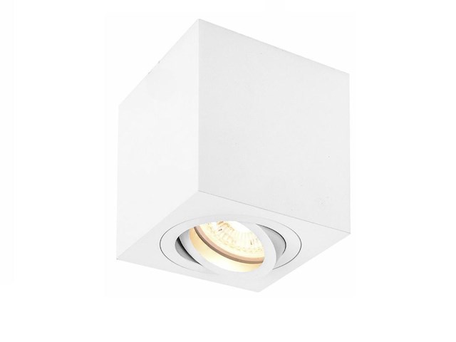 10 x gu10 opbouwspot armatuur rechthoekig wit kantelbaar 8,4cm - afbeelding 2 van  5