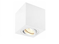 10 x gu10 opbouwspot armatuur rechthoekig wit kantelbaar 8,4cm - afbeelding 2 van  5